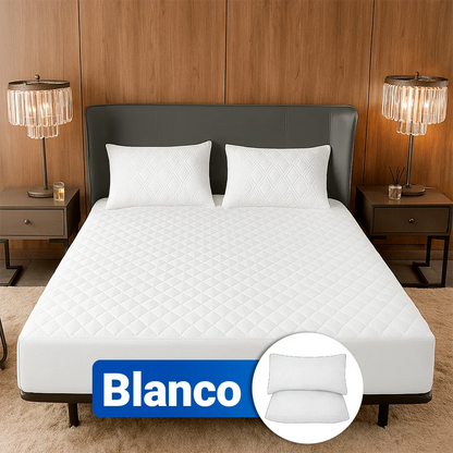 SoftRest - Protector de Colchón Premium con Microfibra Transpirable + 2 Fundas | Para Colchones Altos Hasta 40cm | Oferta Especial