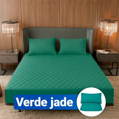 SoftRest - Protector de Colchón Premium con Microfibra Transpirable + 2 Fundas | Para Colchones Altos Hasta 40cm | Oferta Especial