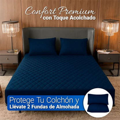 SoftRest - Protector de Colchón Premium con Microfibra Transpirable + 2 Fundas | Para Colchones Altos Hasta 40cm | Oferta Especial